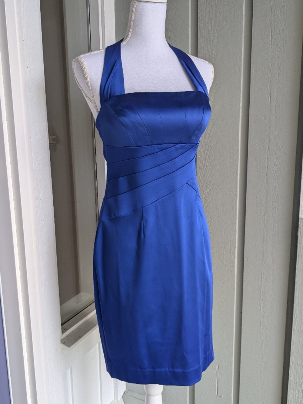 ✨ Stunning Calvin Klein Royal Blue Halter Bodycon Mini Dress - Size 4 ✨